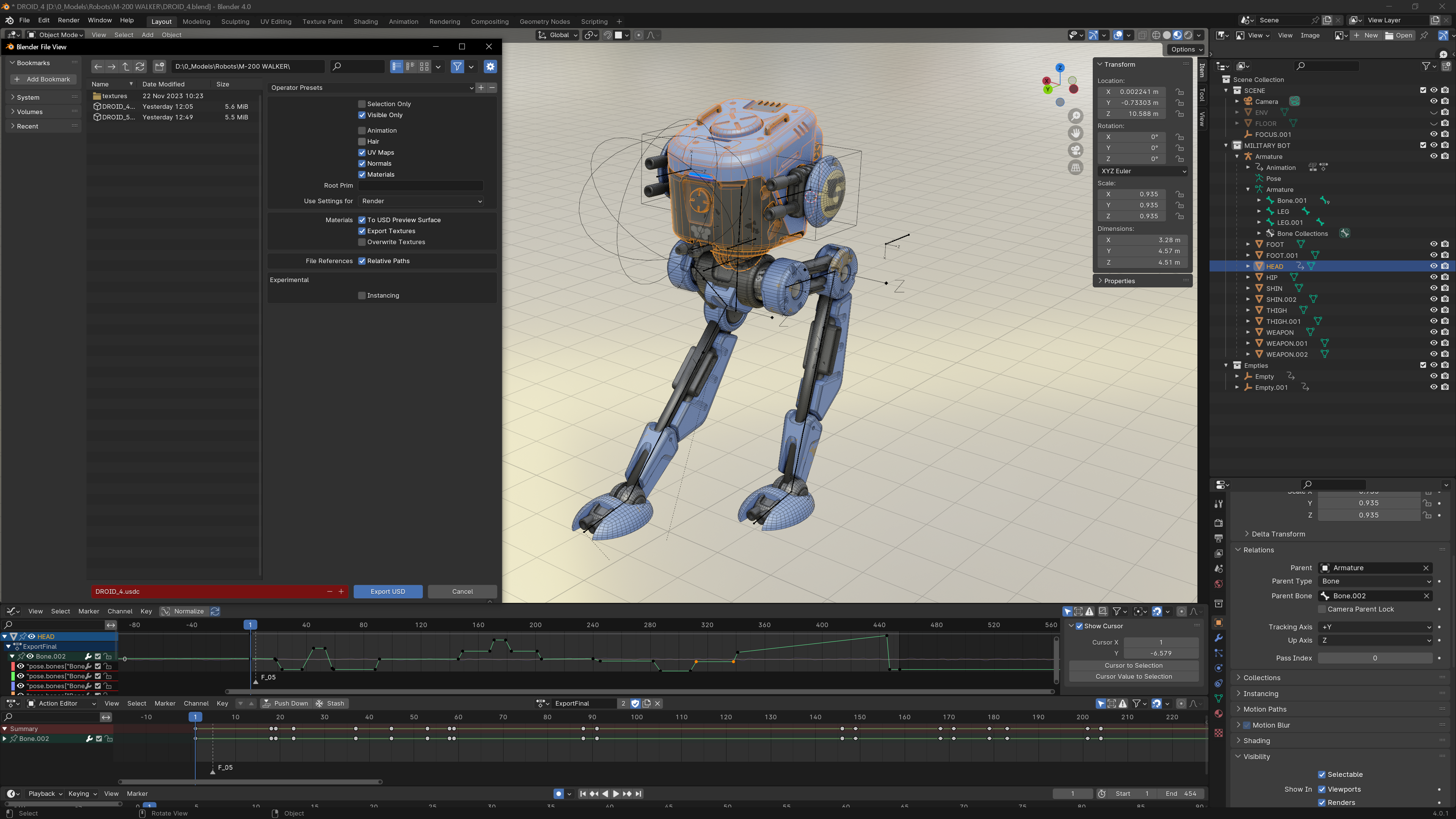 Blender USD scene export