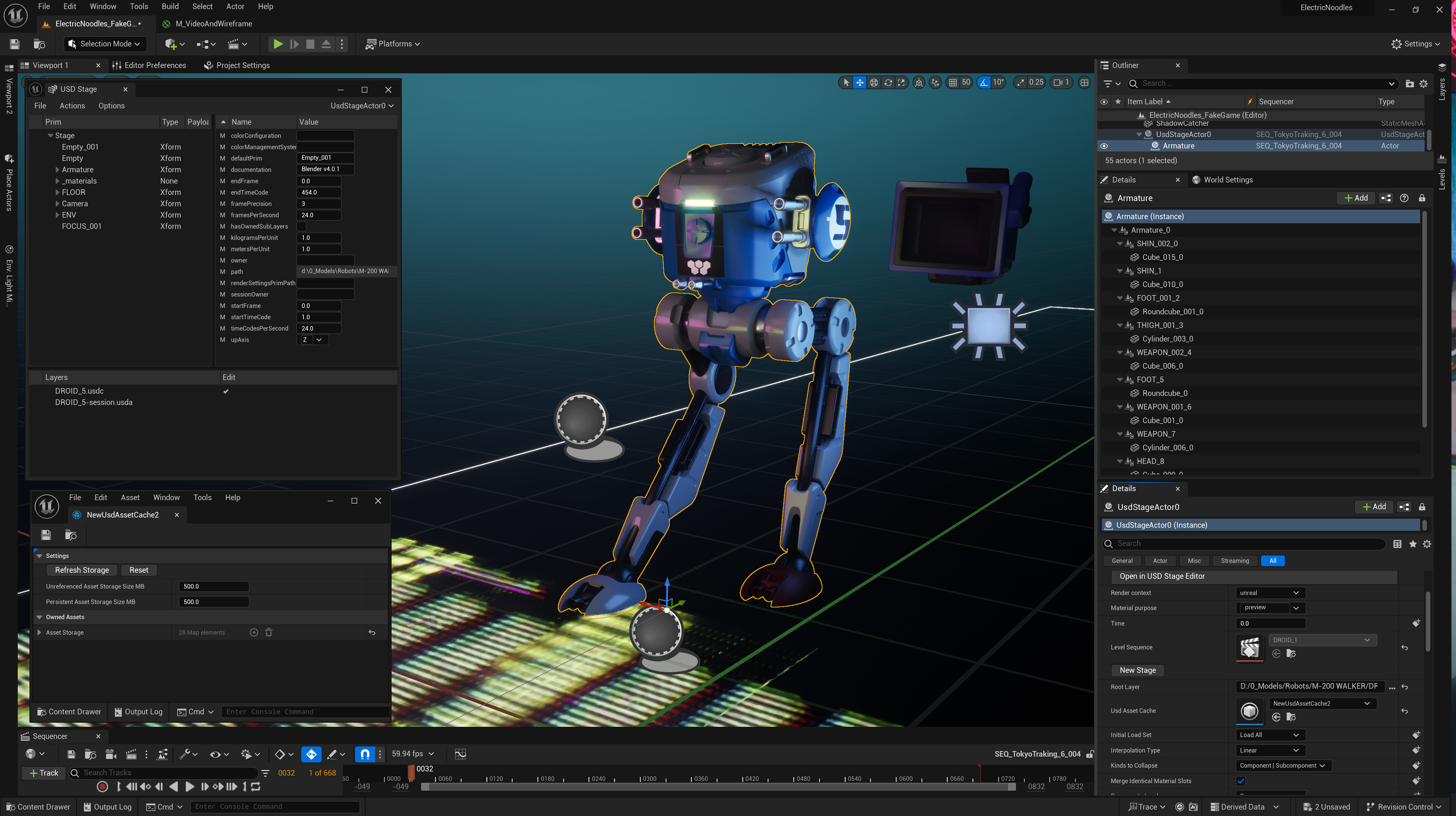 Unreal Engine USD scene management