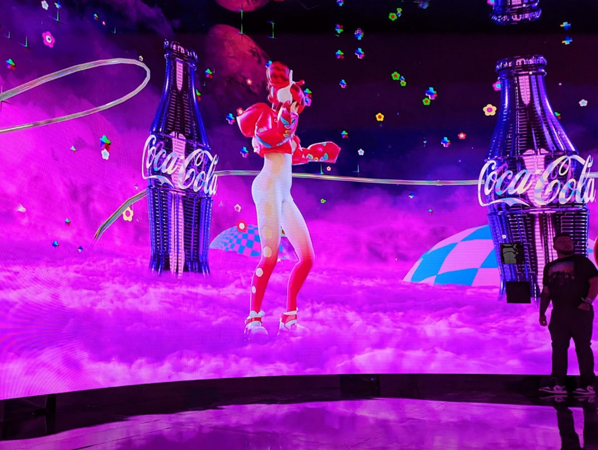 Show projection on giant screen