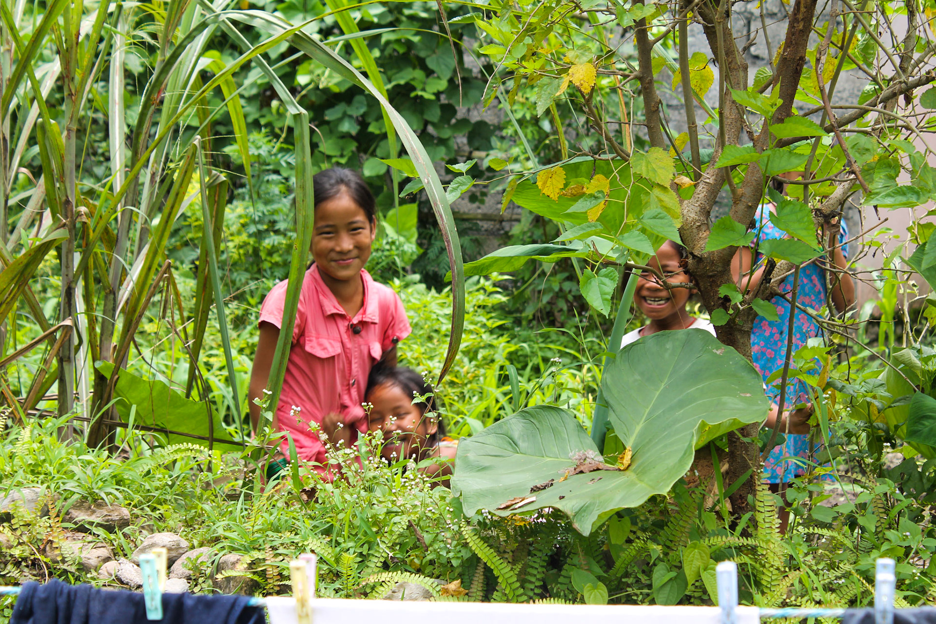 Curious children, somewhere in the Gandaki Province