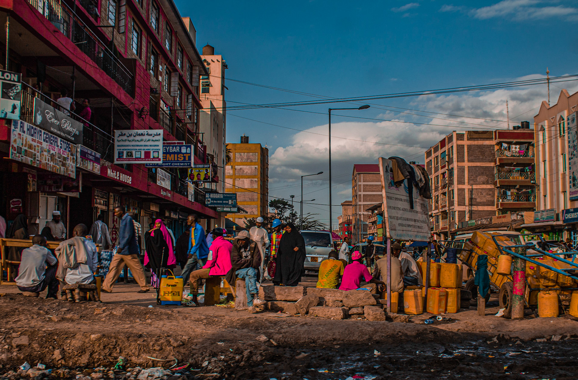 Eastleigh, the unusual combination of a strong economy and poor infrastructure. Also headquare for Al-shabab.