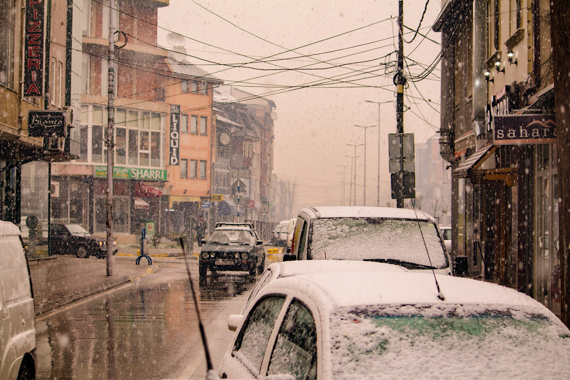 Sudden snowfall in Gostevar