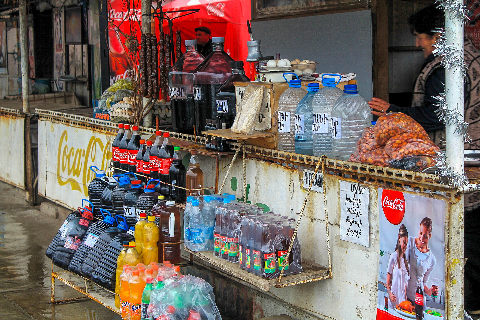 Wine market at the Iranian boarder, Armenia