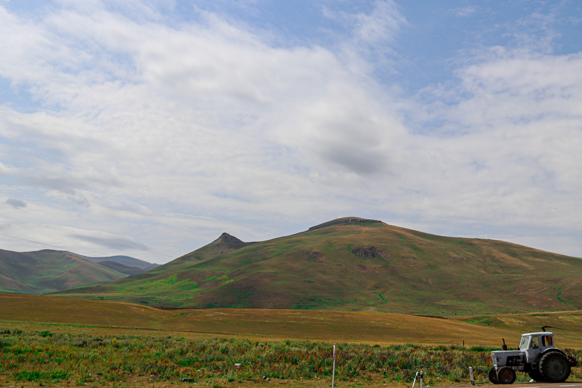 A beutiful tractor on the roadside, Armenia