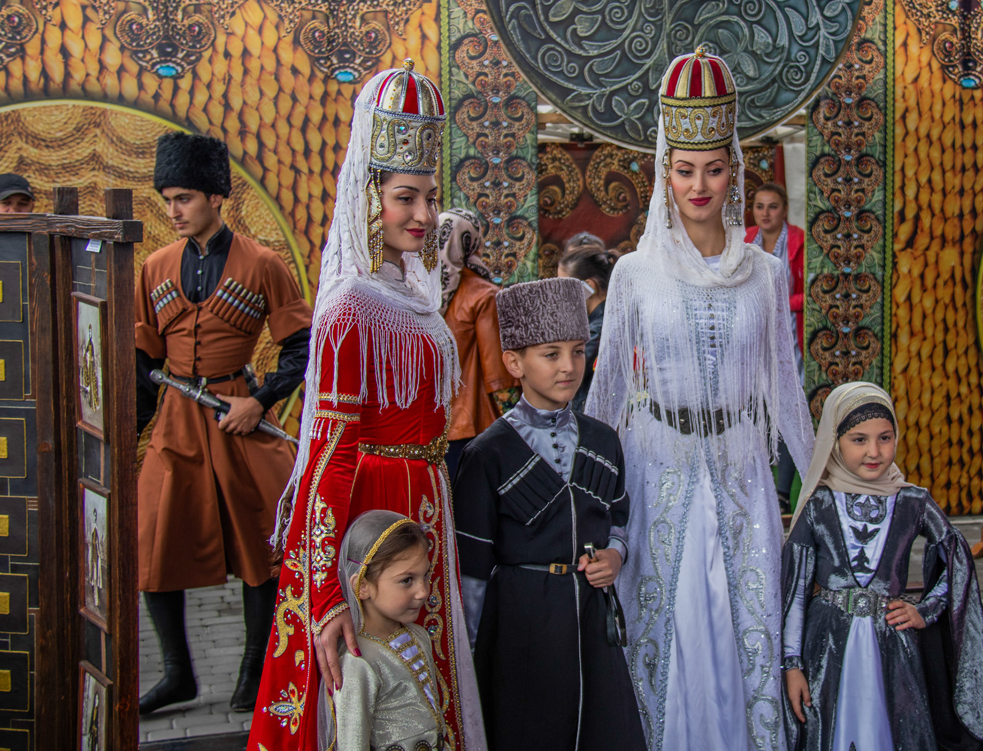 Traditional dresses during the celebrations of Grozny 200 years