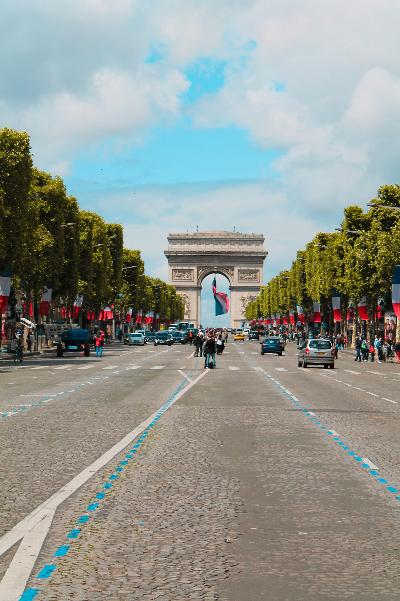 Arc de Triomphe during Bastille day, Paris