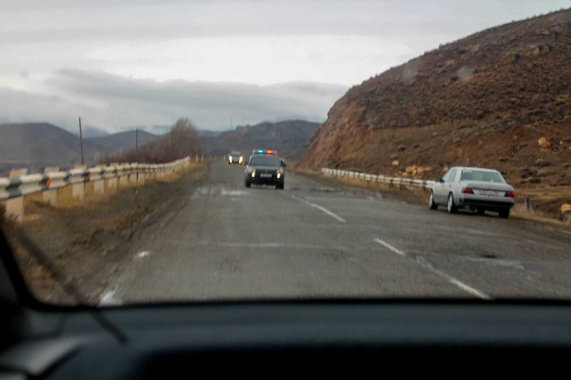 Police chase on the way to Nagorno-Karabakh boarder, Armenia