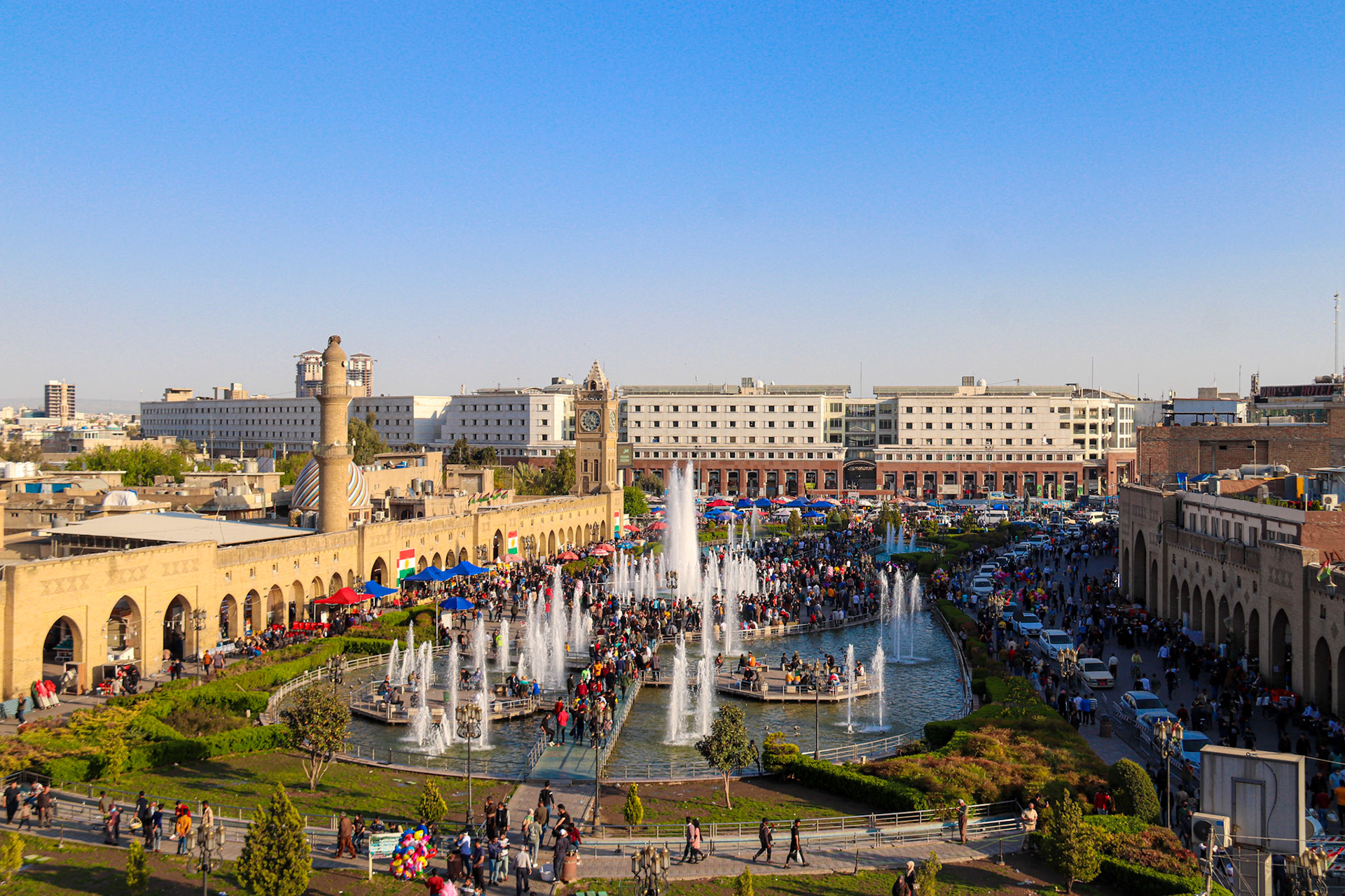 The castle fountains and gardens of Erbil, Kurdistan Region of Iraq