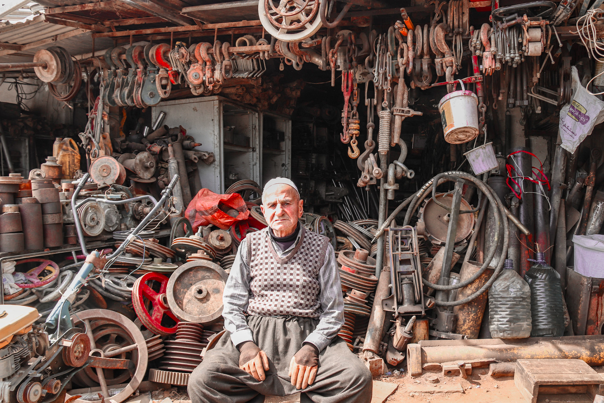 The lovely car mechanic and scrap salesman in Sulaymaniyya, Kurdistan Region Iraq