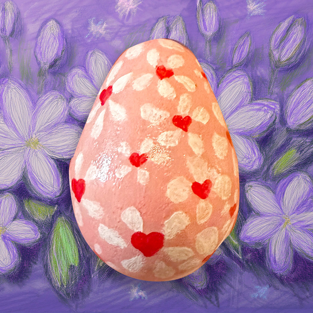 Flower Heart Easter Egg | Wood | 1 Available