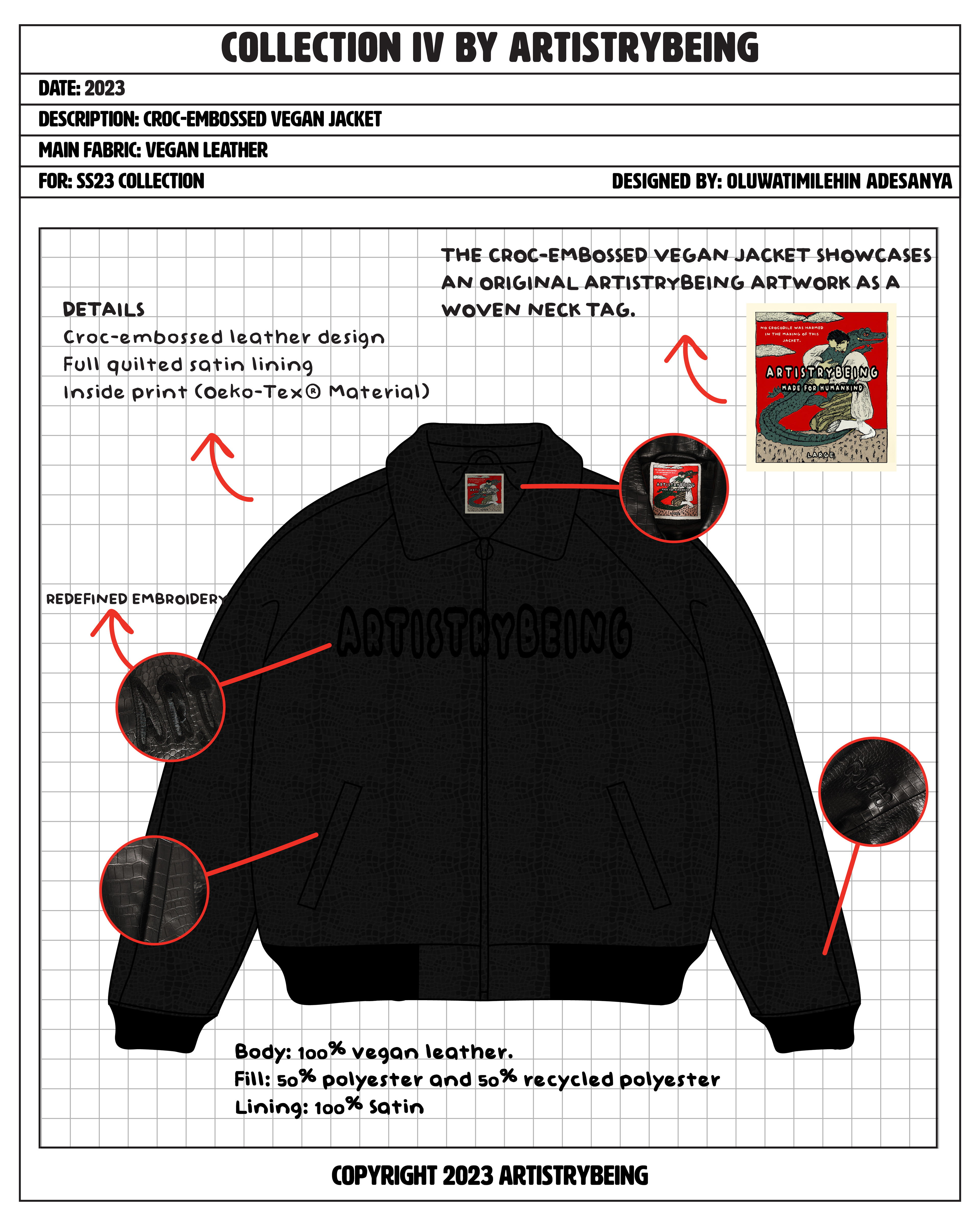 SS23 Croc-embossed Jacket