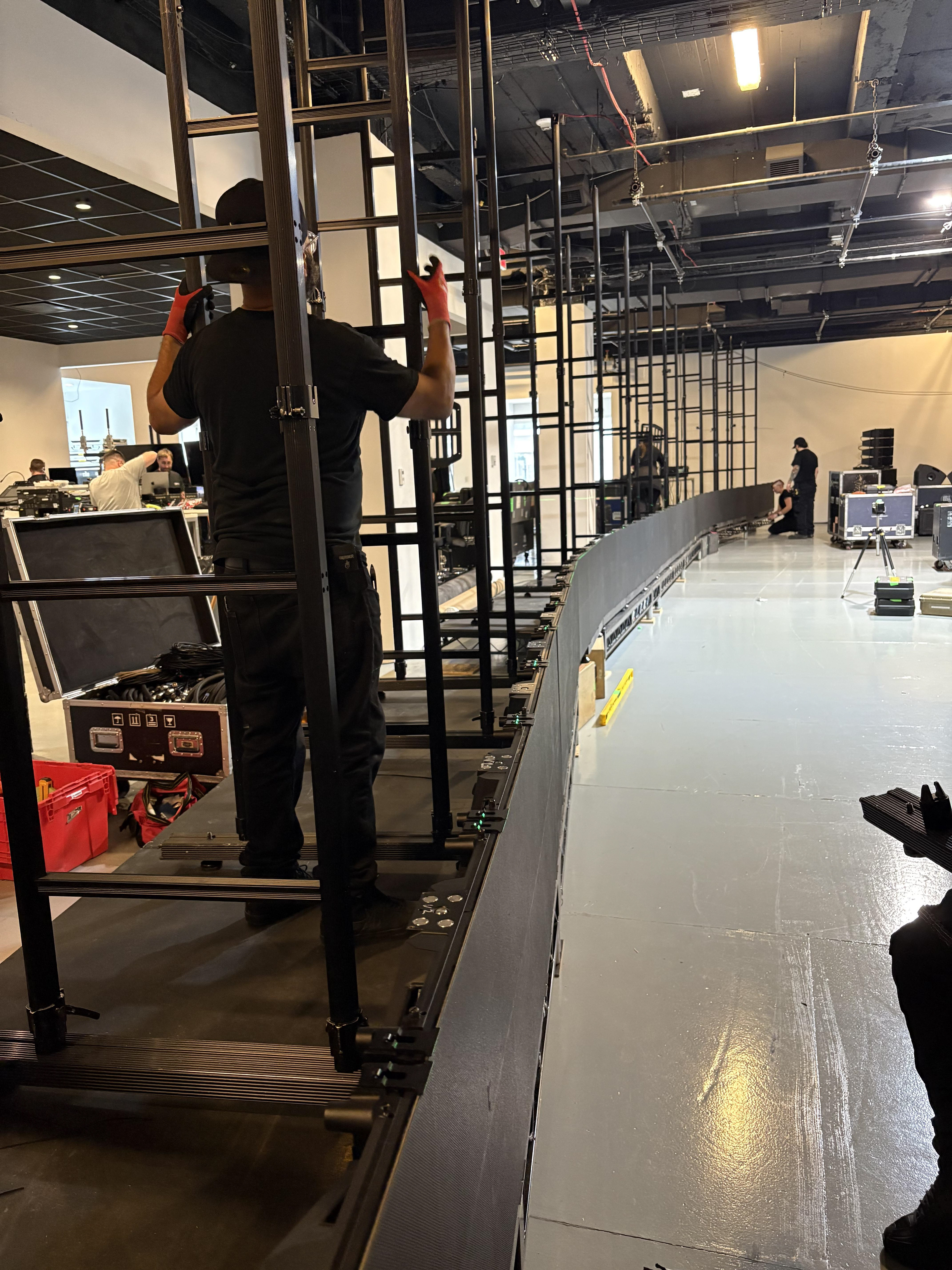 The first row is down for a biiiig LED wall for the Vimeo Reframe conference