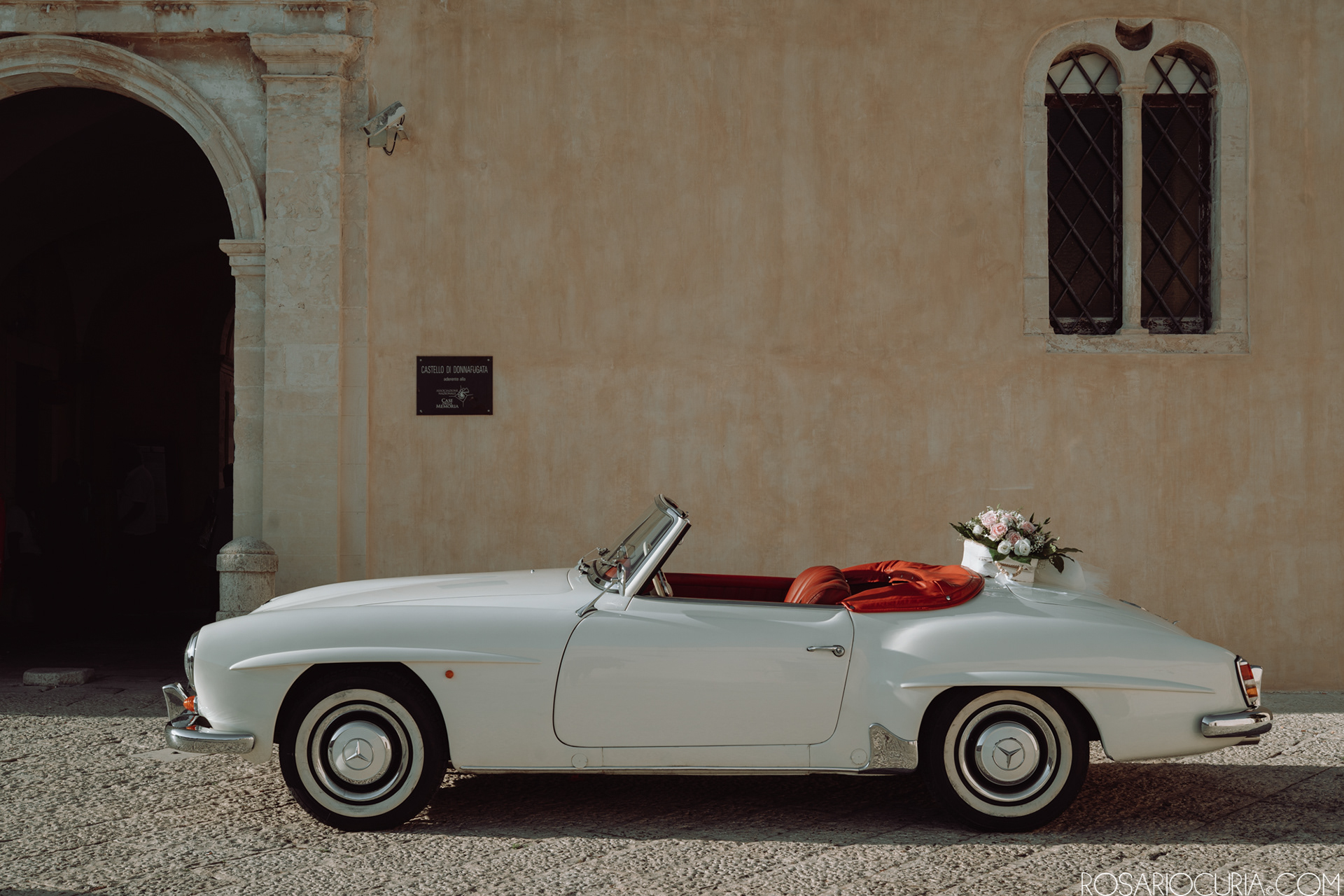 wedding, matrimonio, bride, sposa, wedding reportage, sposo, groom, spider, mercedes, mercedes 190 sl, 190