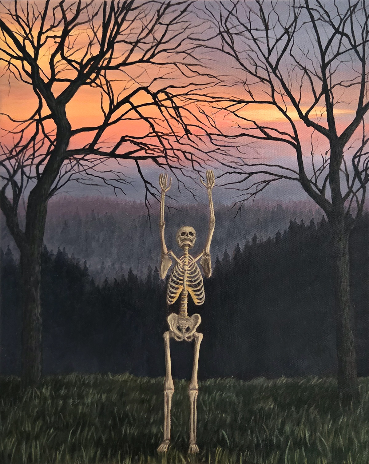 Carved from bone, oil on canvas, 2025