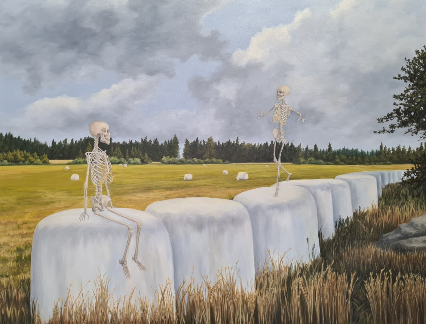 Hay bales, Oil on canvas, 2024