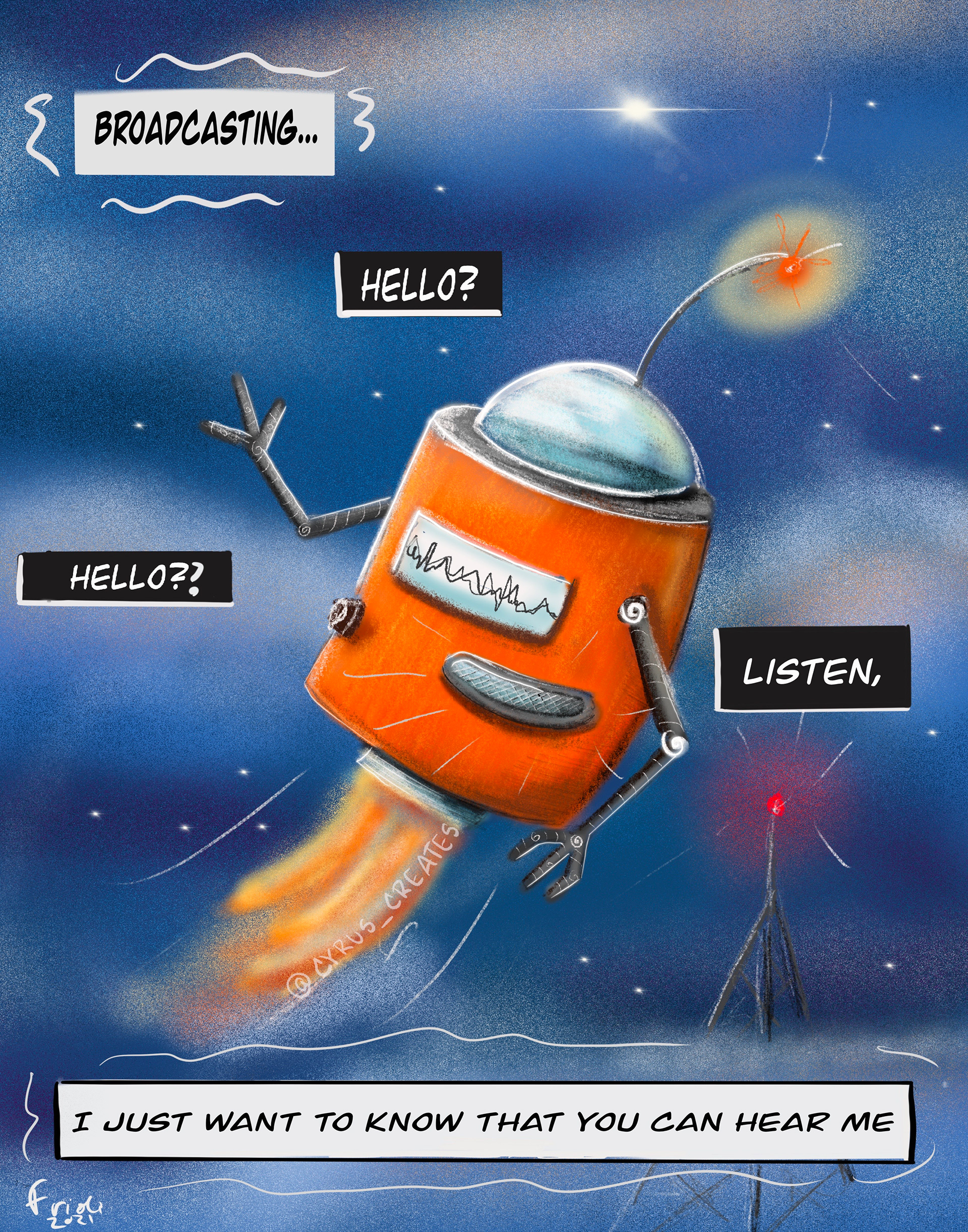 Robot broadcasting for connection