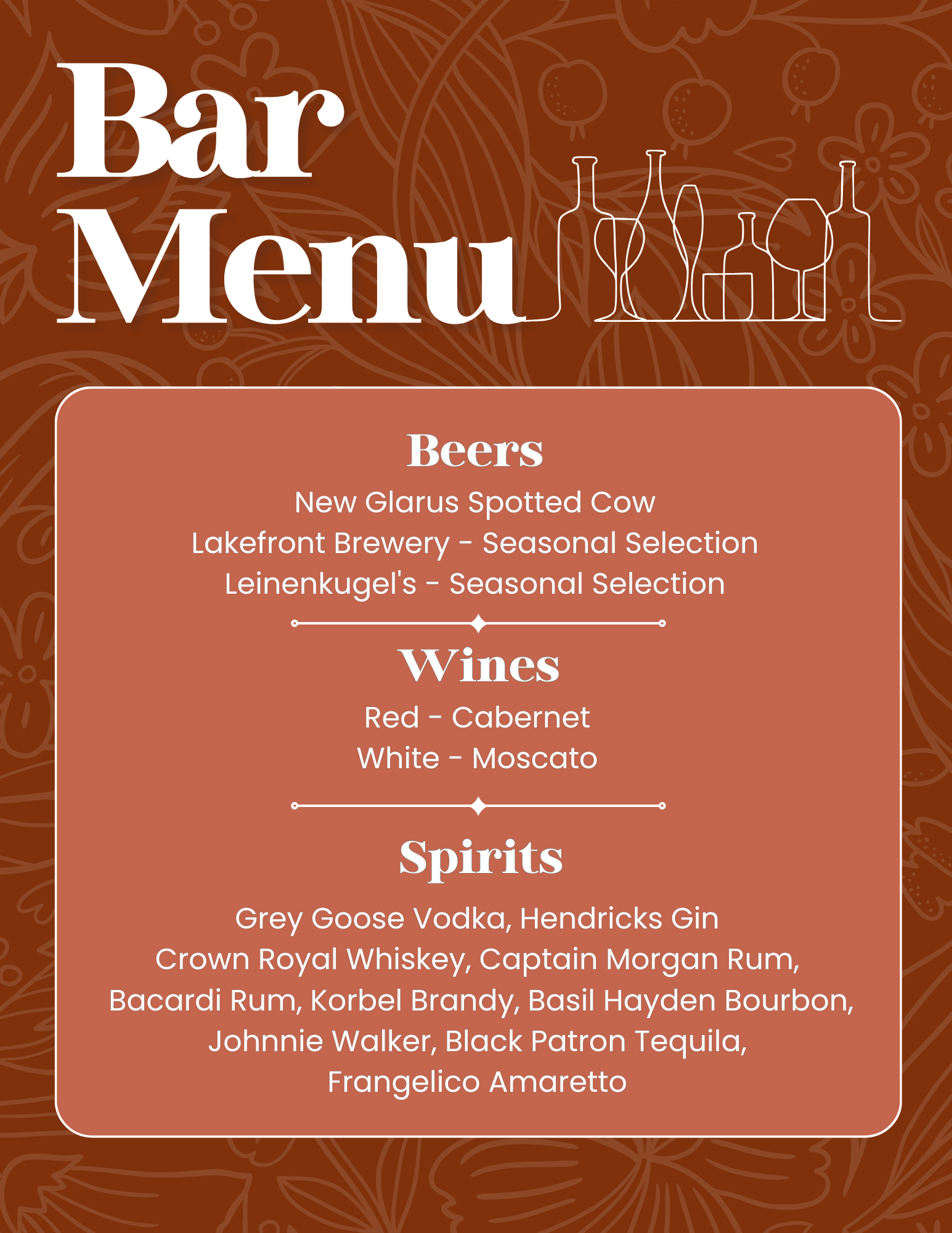 Bar Menu