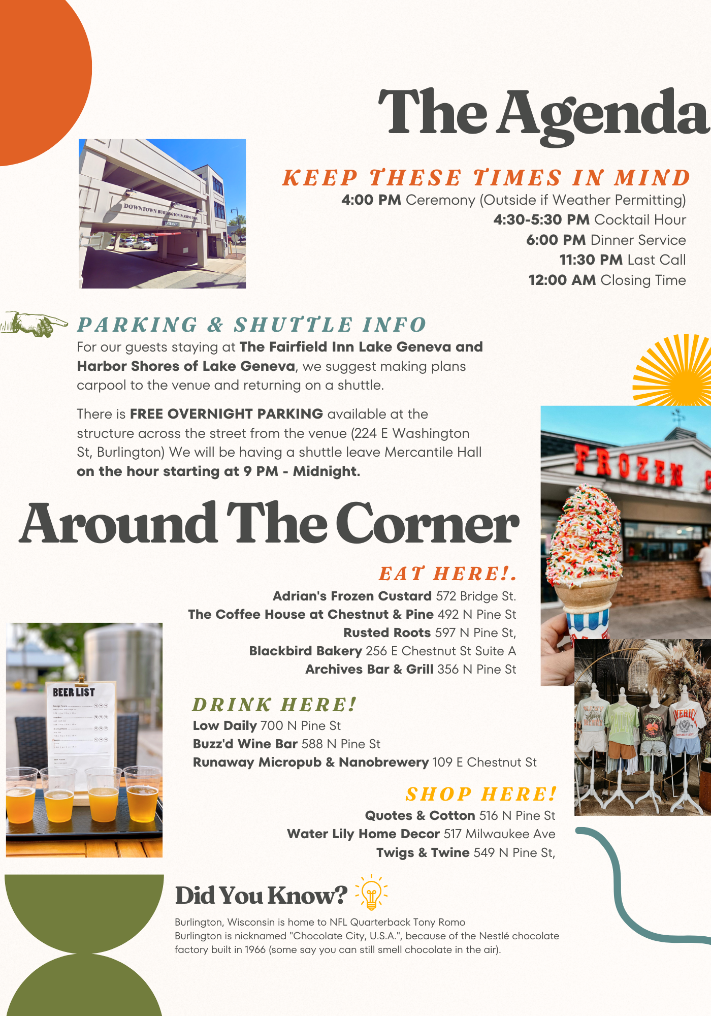 Around Town Reference Card