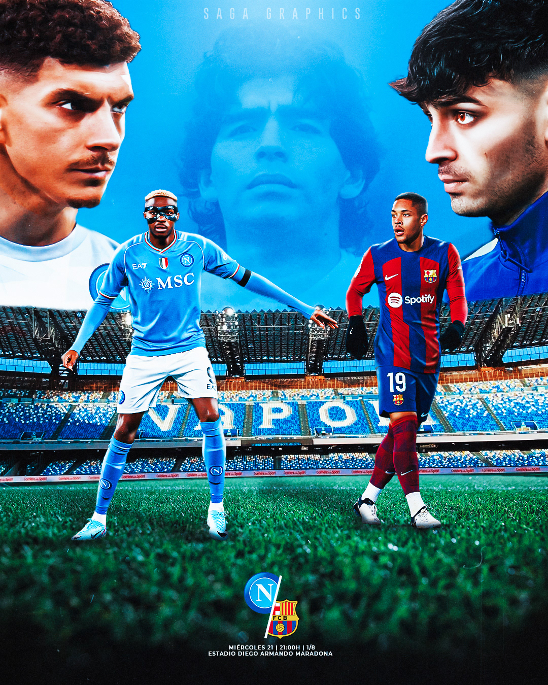 Napoli vs Barcelona (Team Match Day Concept)