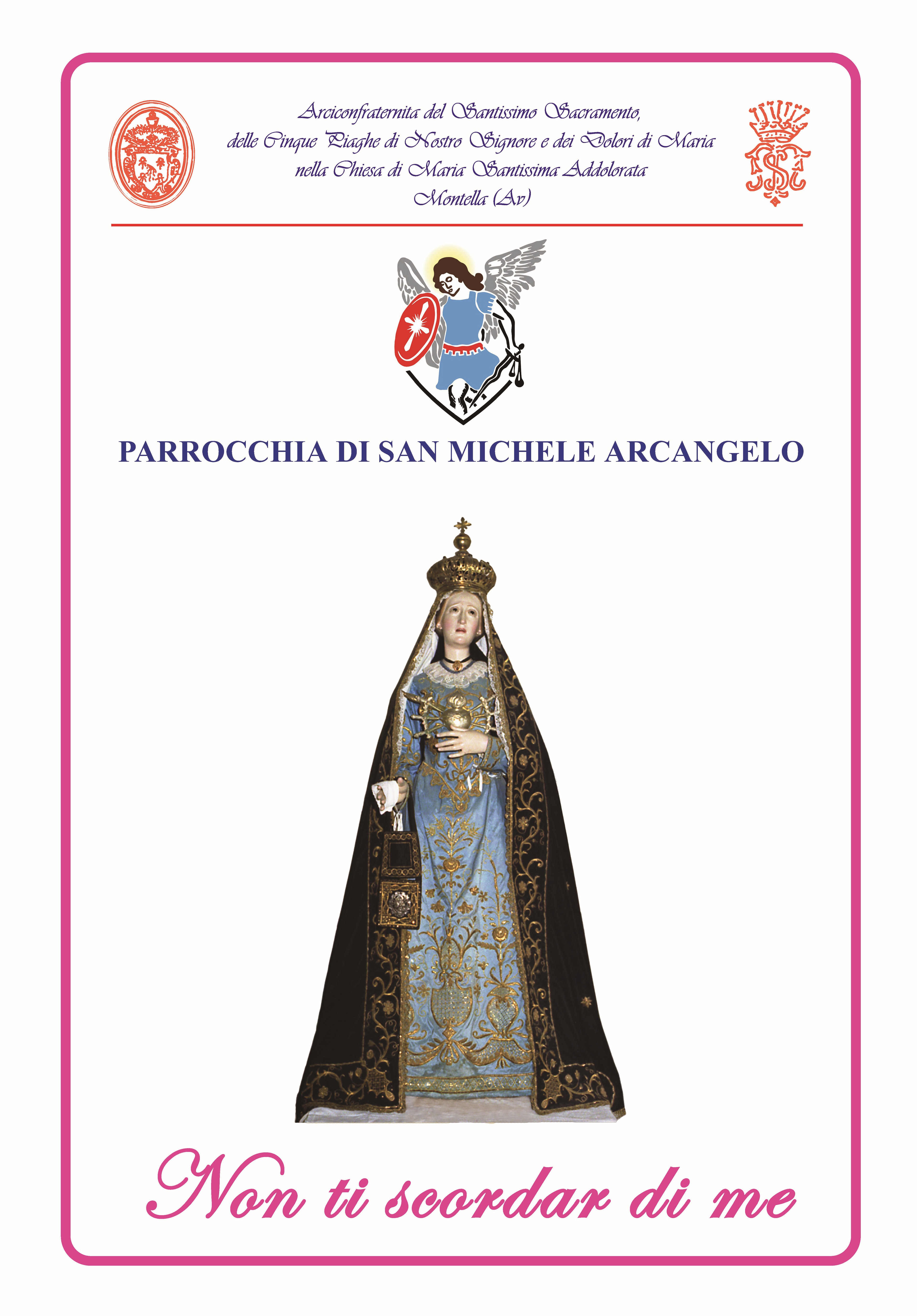Canzone alla Vergine Addolorata "Non ti scordar di me" (copertina libretto)
