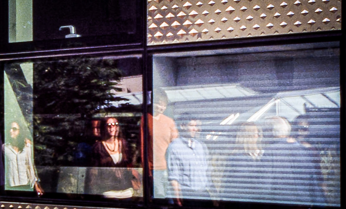 Reflections of the walkers, High Line, NYC