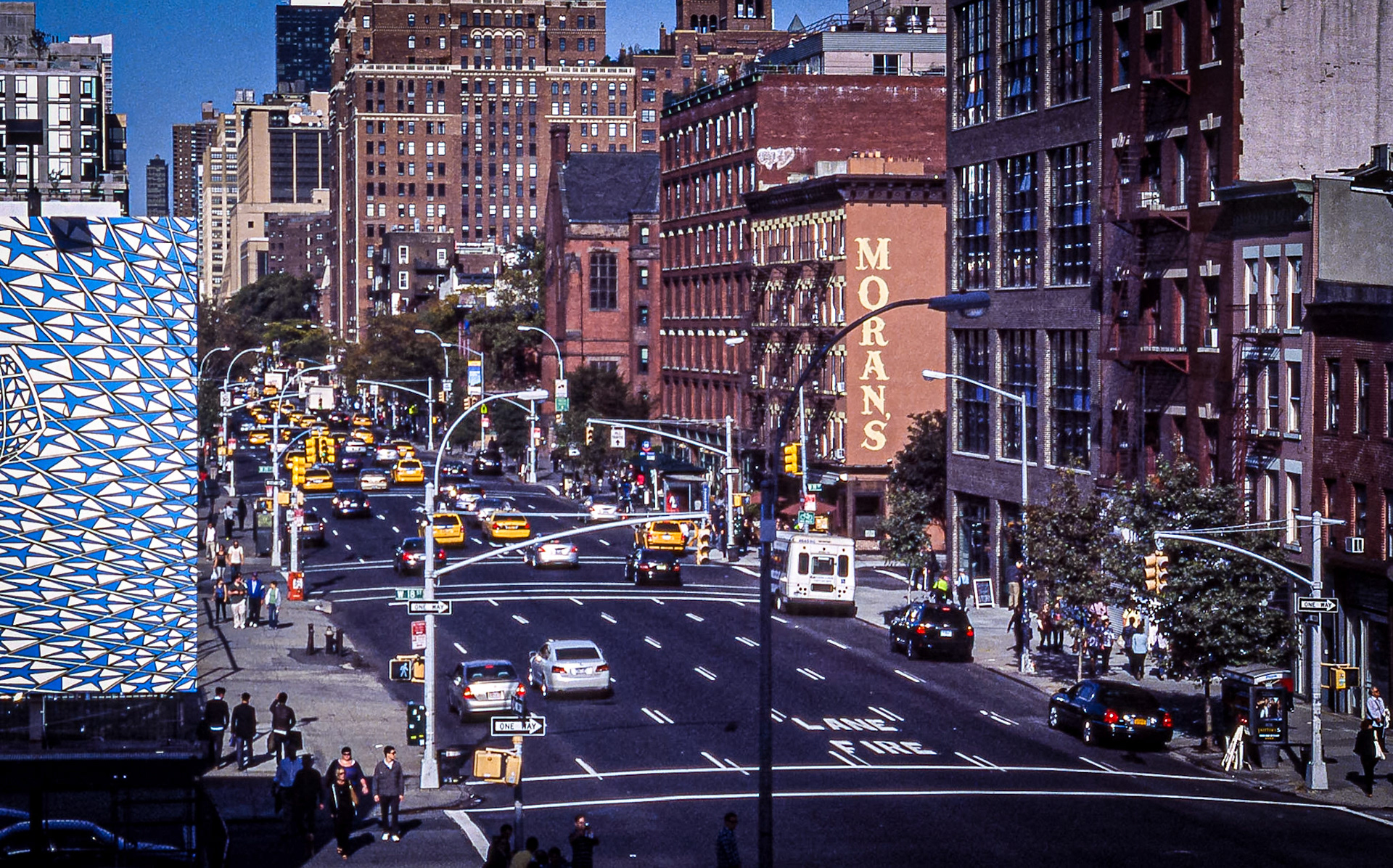 A Saturday view of 10th Avenue from the High Line, NYC