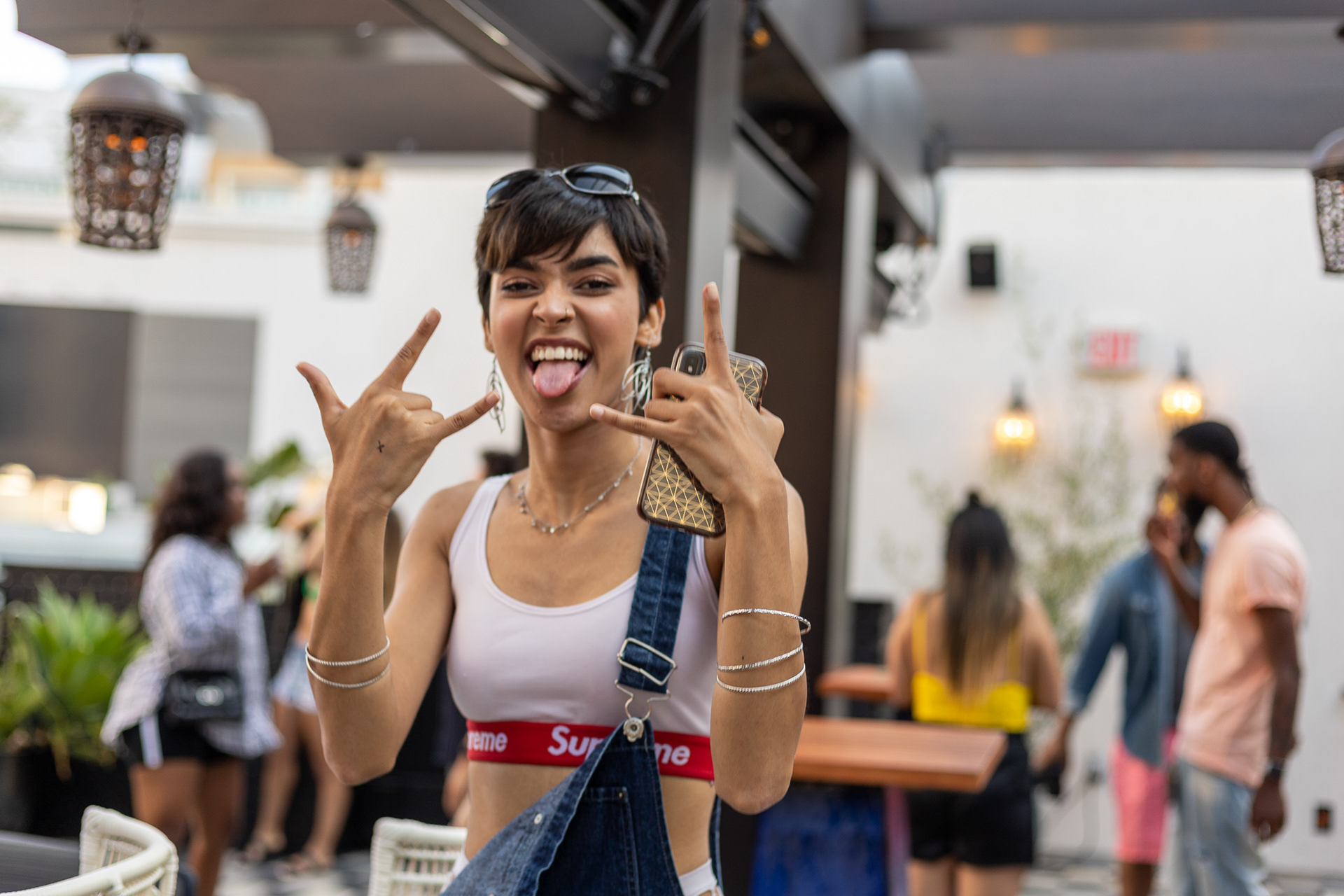 People enjoy the DJ's music at the July 6th Pool Party at Hotel Figueroa in Los Angeles on Jul. 6, 2019.