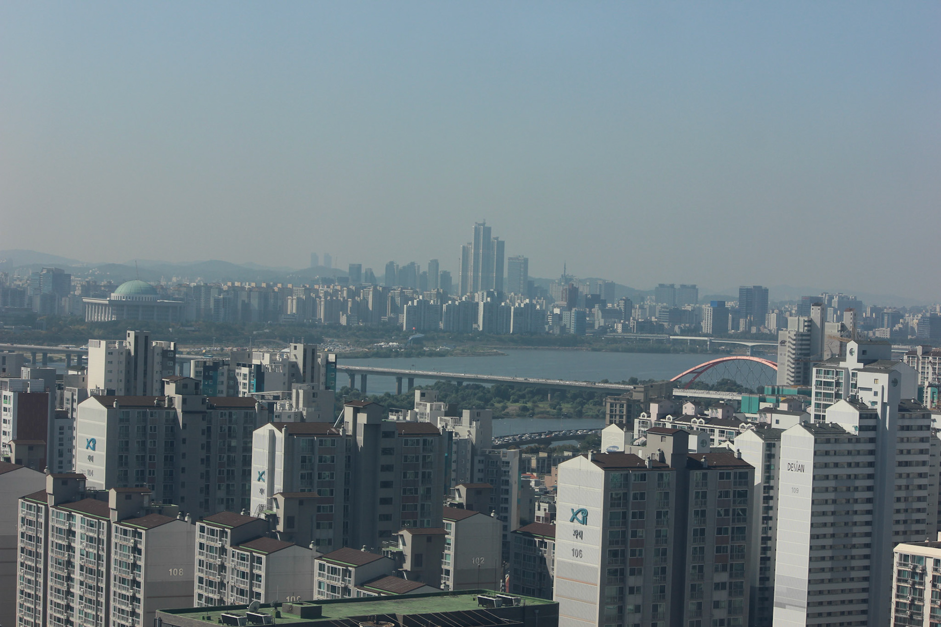 View of Seoul from a building, Oct. 2014