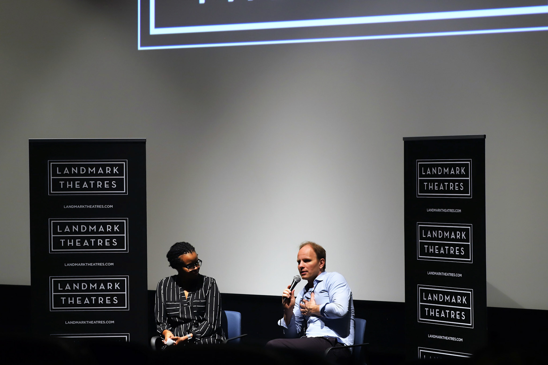Finnish film director Dome Karukoski speaks about 'Tolkien' during a Q&A session at The Landmark in Los Angeles on May 10, 2019.
