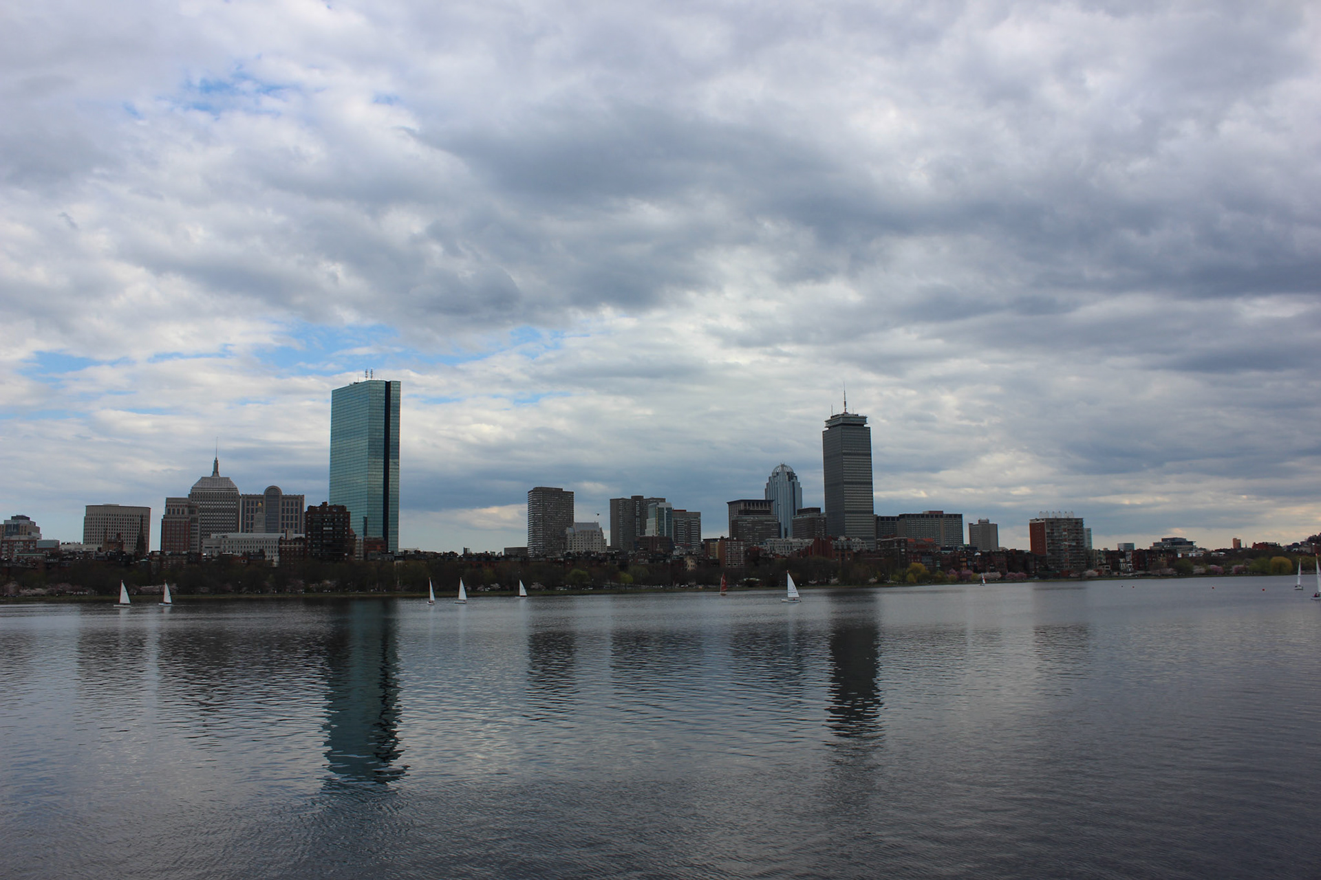 View along Charles River, Boston, May 2014.