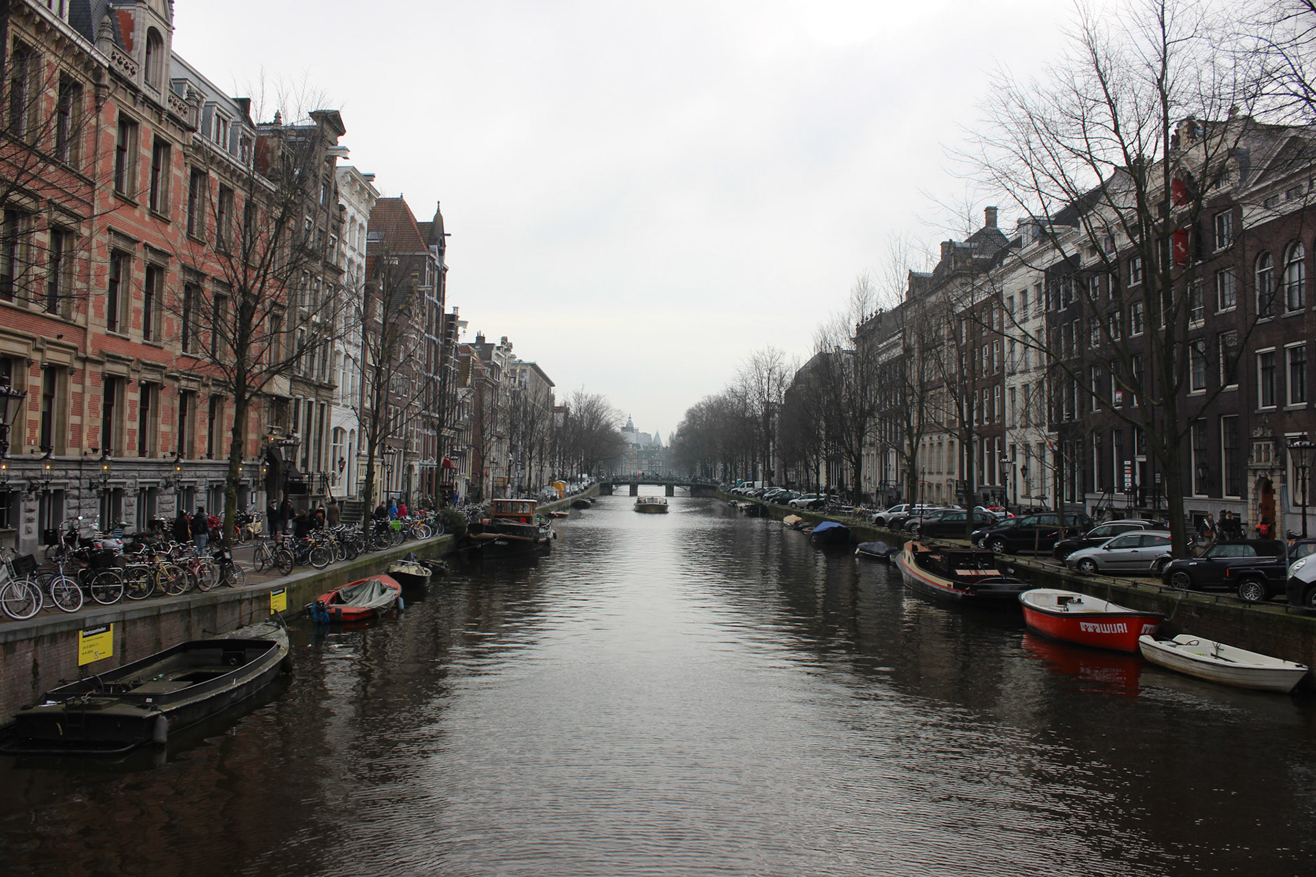 A canal in Amsterdam, Feb. 2016