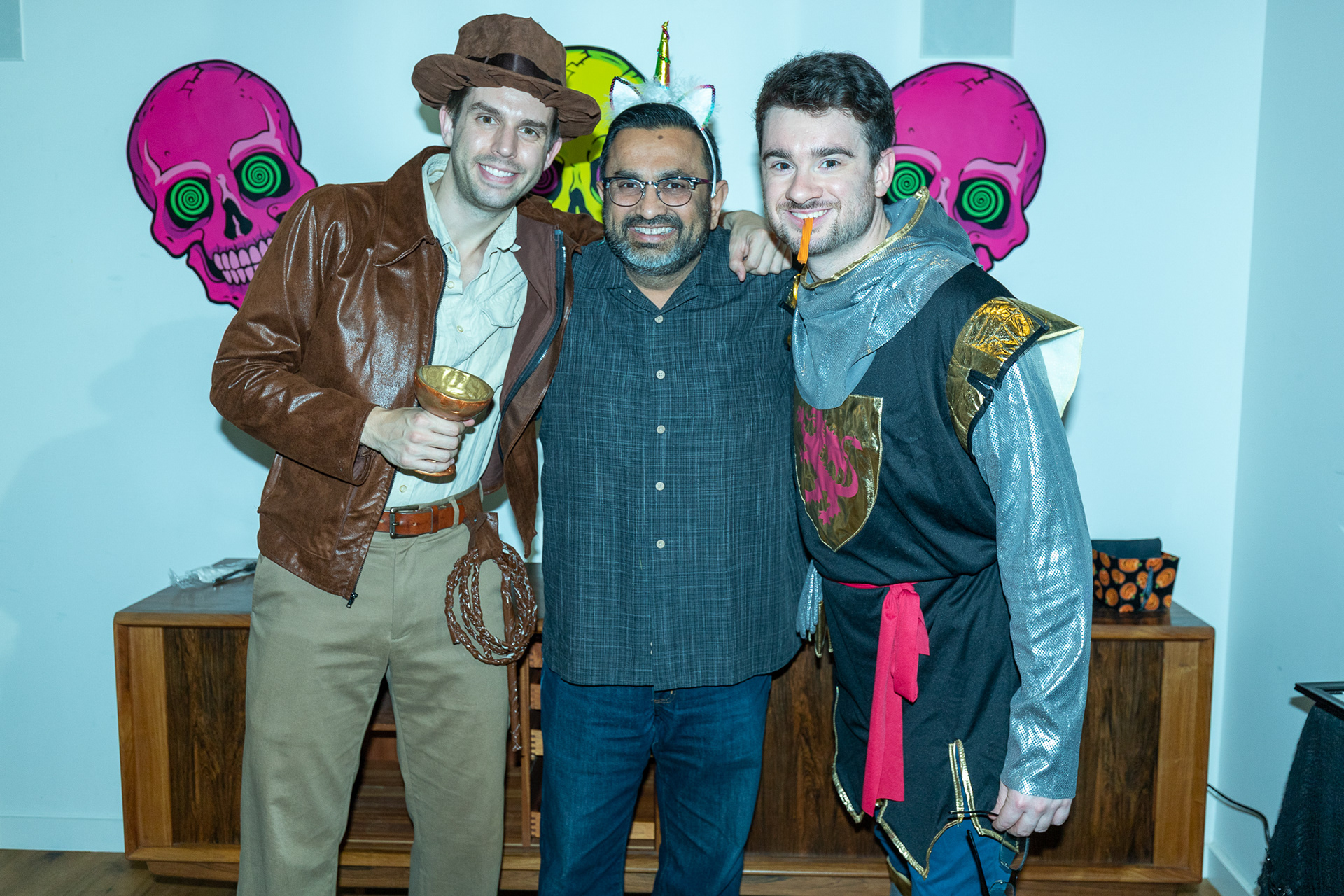 Warner Media employees spend time with family and colleagues at a Halloween-themed party in Burbank, California on Oct. 25, 2019.