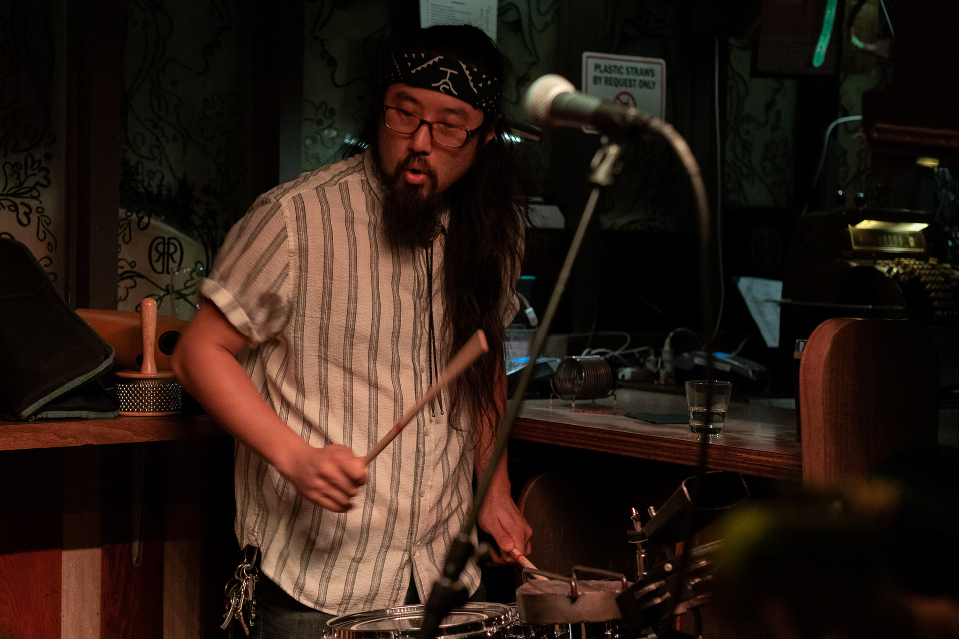 Westside Wisemen's Kevin Kim performs with The Tens at The Dresden in Los Angeles on Aug. 12, 2019.