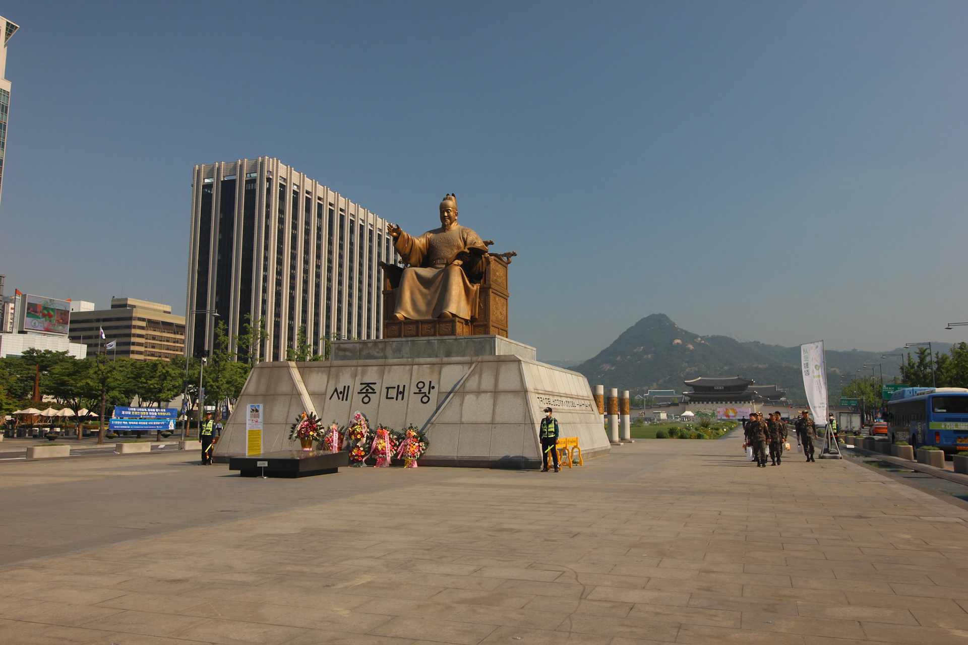 King Sejong statue, Gwanghwamun Square, Seoul, South Korea, May 2017