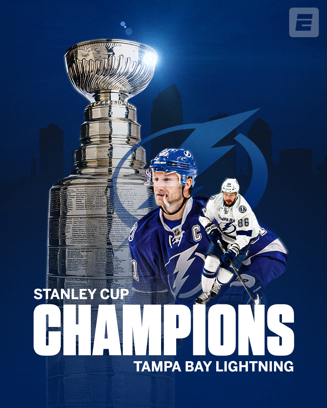 2020 Stanley Cup champion announcement graphic