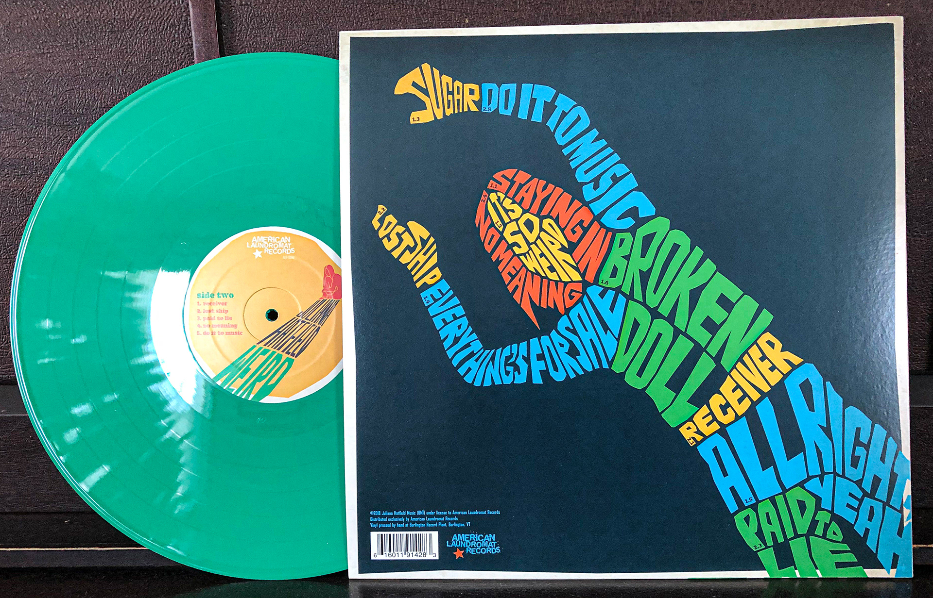 Back of LP jacket and center label