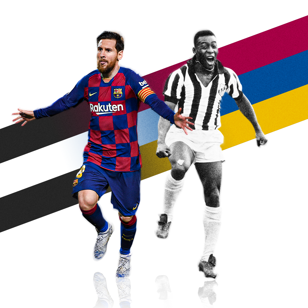 Lionel Messi and Pele photoillustration for ESPNFC