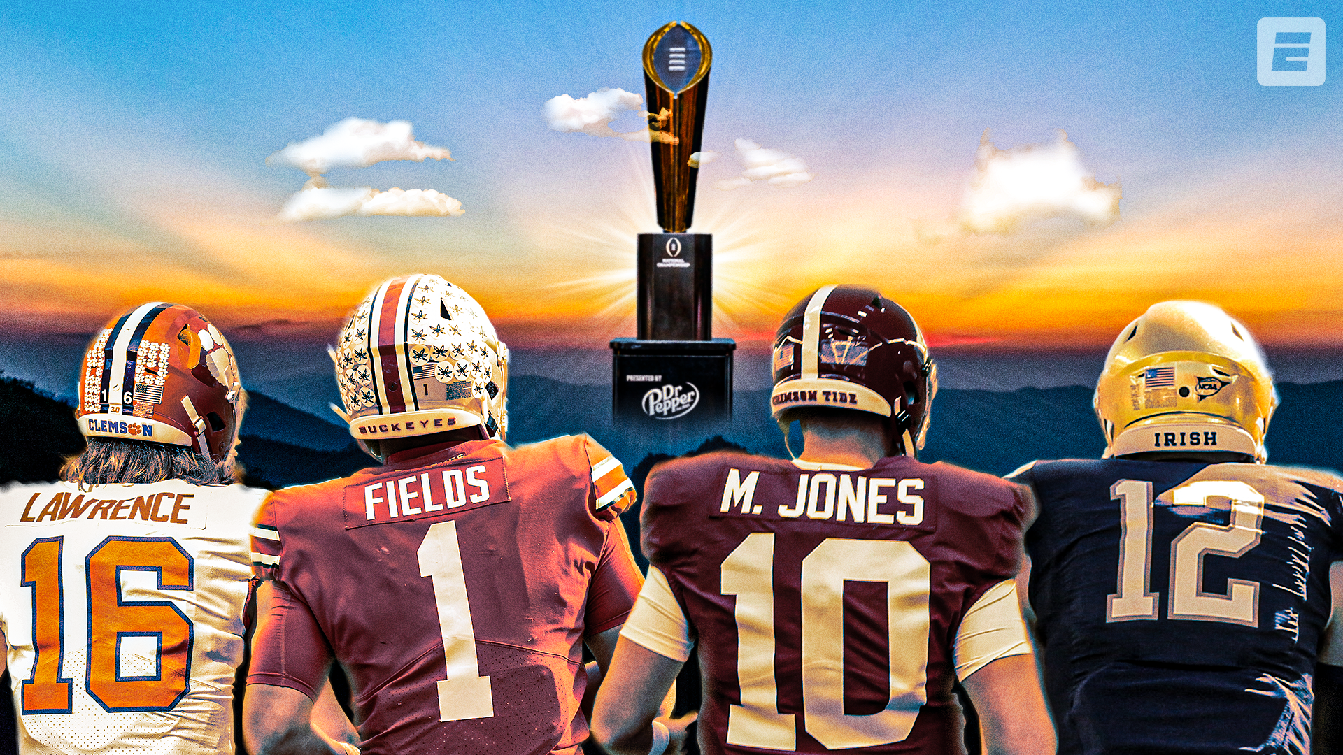 2020 College Football Playoff QBs photoillustration
