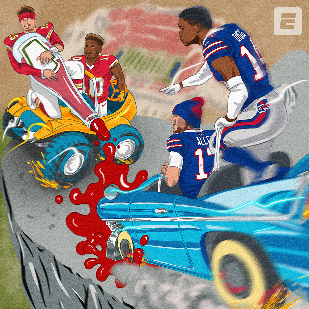 Chiefs-Bills NFL Playoff matchup illustration