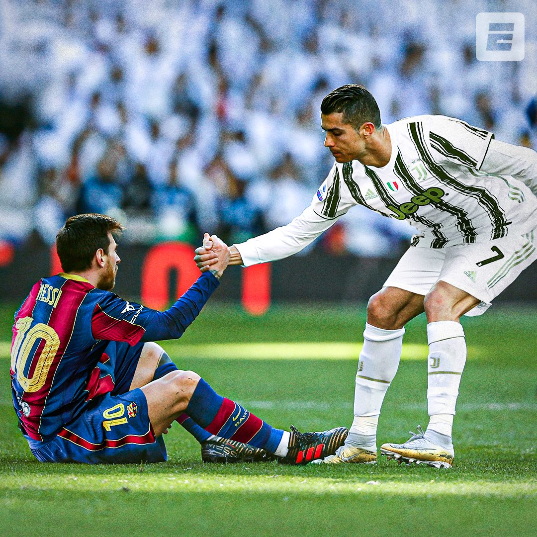 Messi/Ronaldo jersey swap