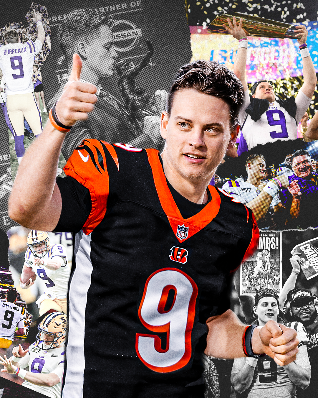 Joe Burrow Draft Day collage
