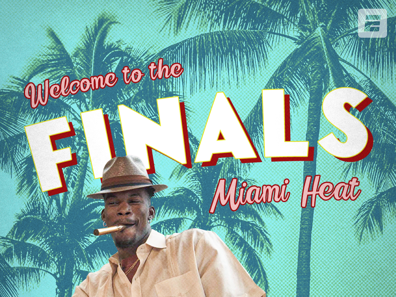 Miami Heat postcard photoillustration featuring Jimmy Butler
