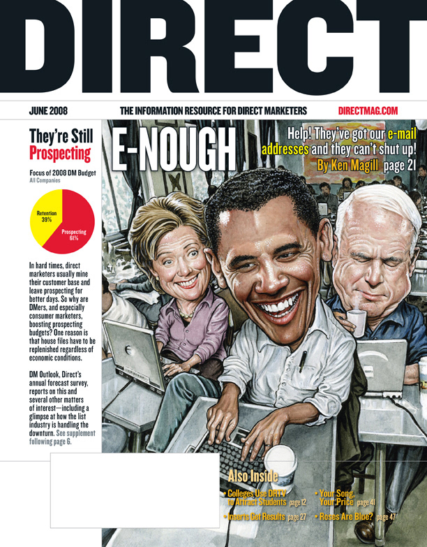 Direct cover; illustration by Drew Friedman