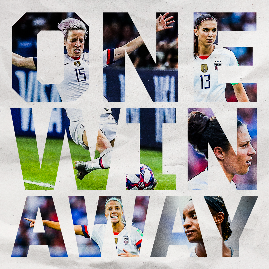 Graphic celebrating the US Women's National Soccer Team