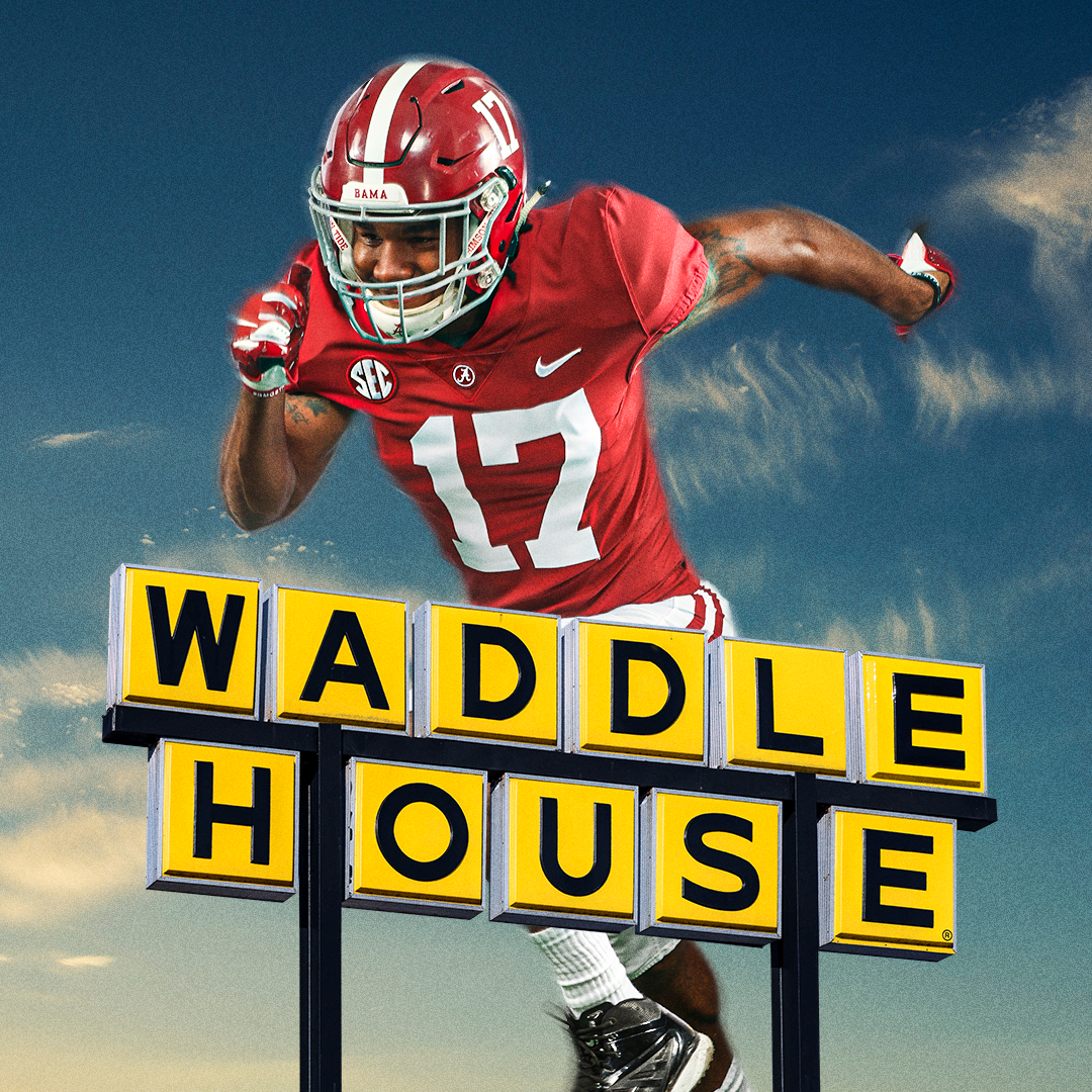 Jaylen Waddle photoillustration; this was the highest-performing post ever on ESPN's SECN Instagram