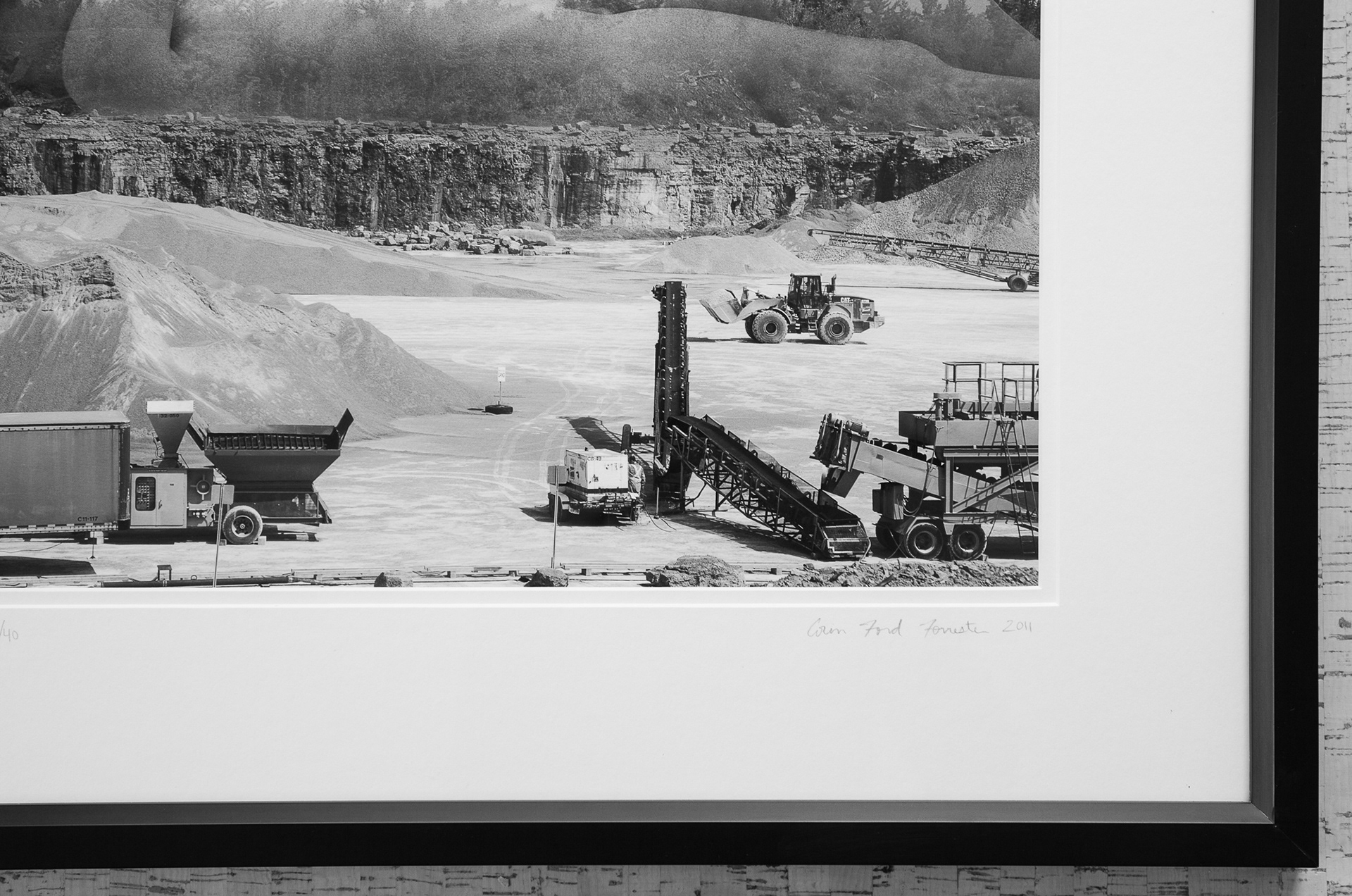 archival digital prints are framed with acid free white mats and black frames