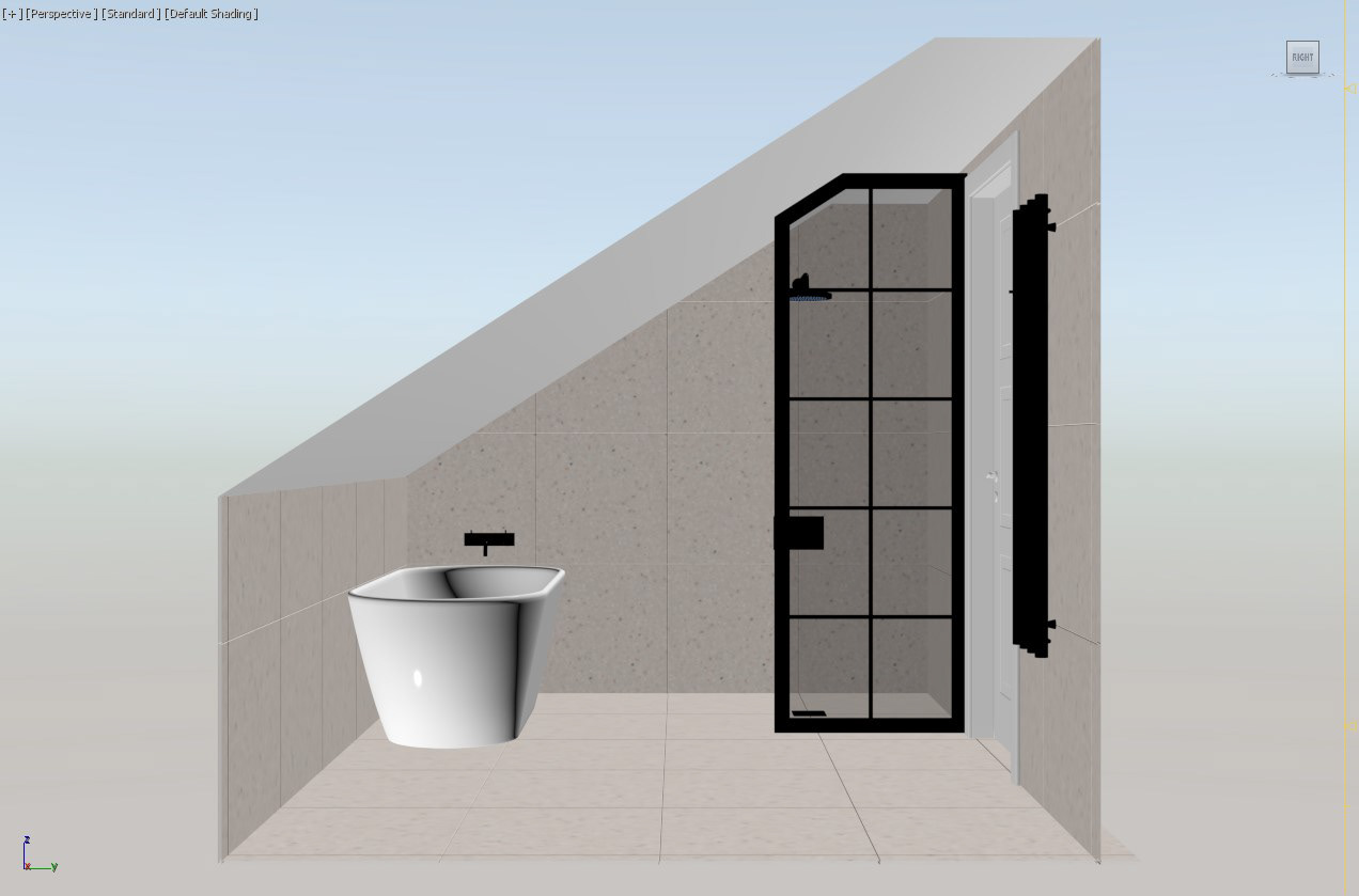 Section screengrab highlighting the sloped ceiling