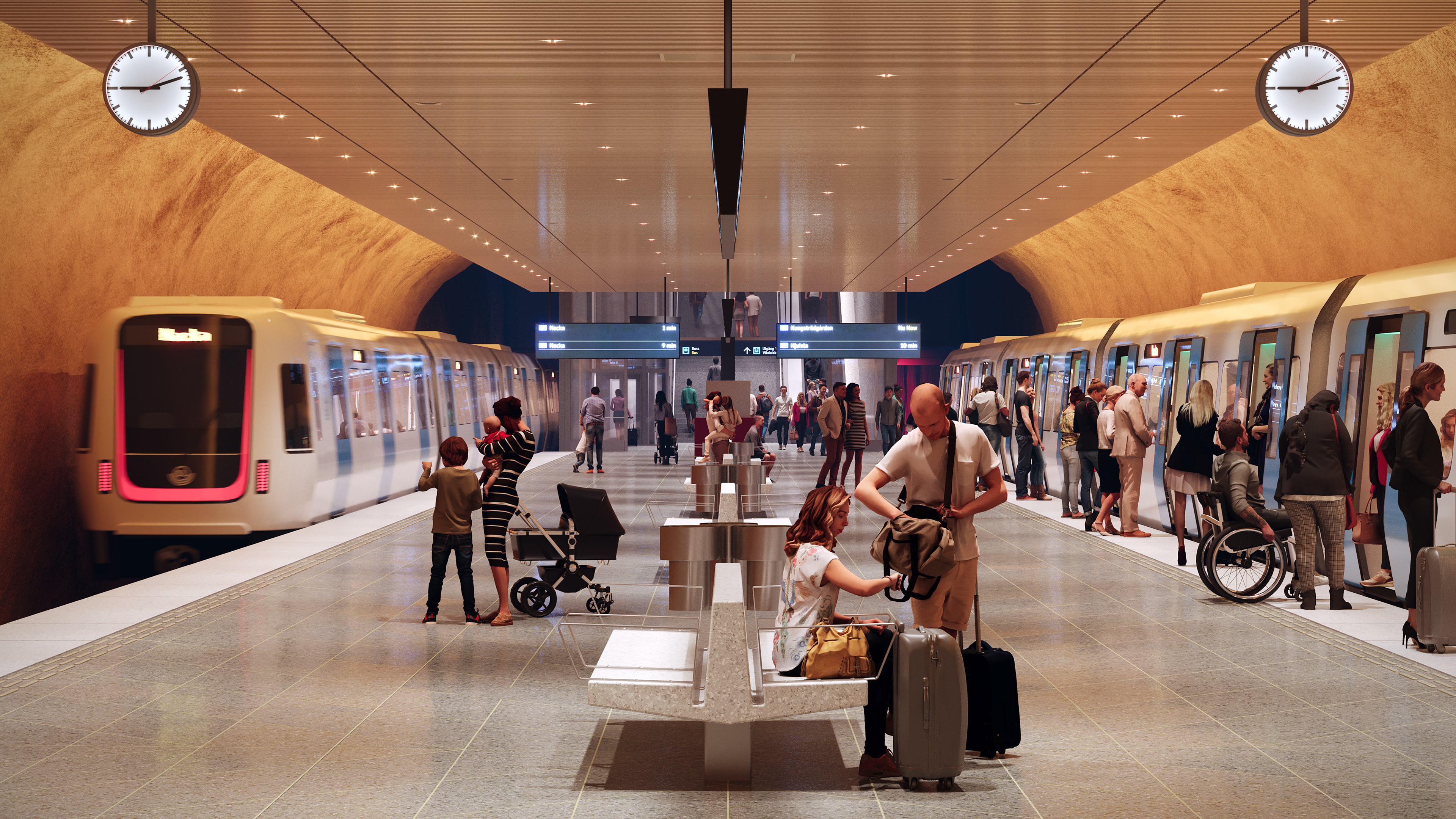 Stockholms tunnelbana - Sweco Architects 2025 re-render
