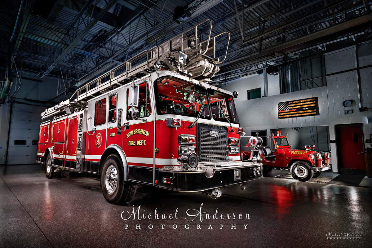 Light Painting of New Brighton, Minnesota's Aerial #498 and Unit #3, a 1955 CJ5 Jeep.