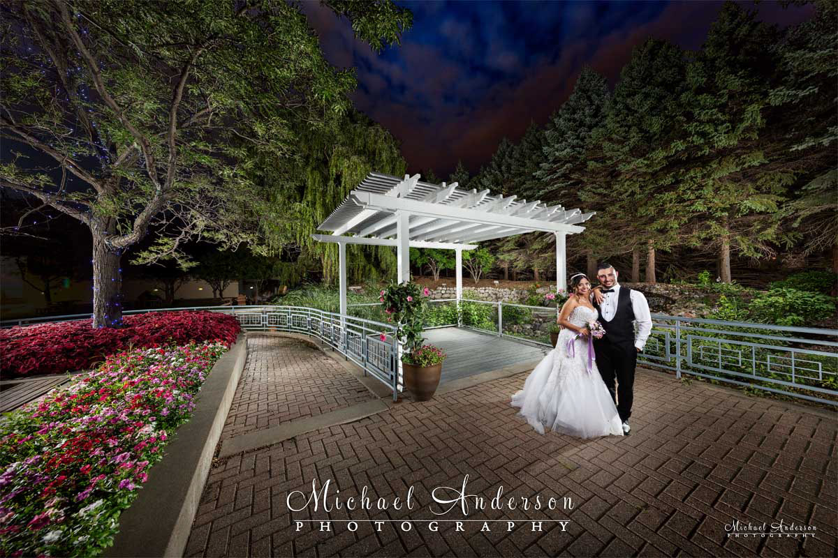 A pretty light painted wedding photograph created at the Minneapolis Marriott Southwest.